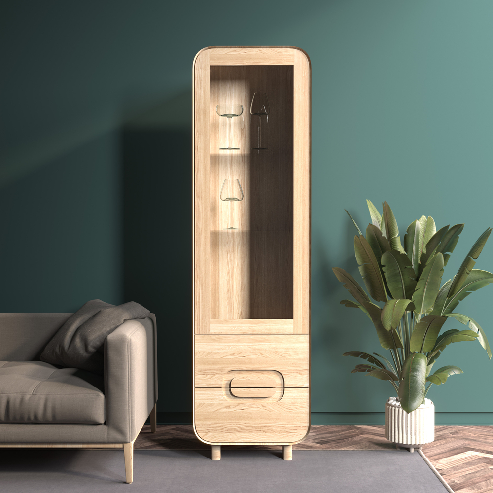 Шкаф-витрина из массива дуба Deo