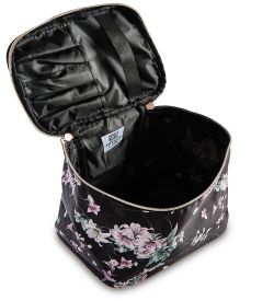 JJDK-90307 Бьюти бокс «Blume» черный с цветами