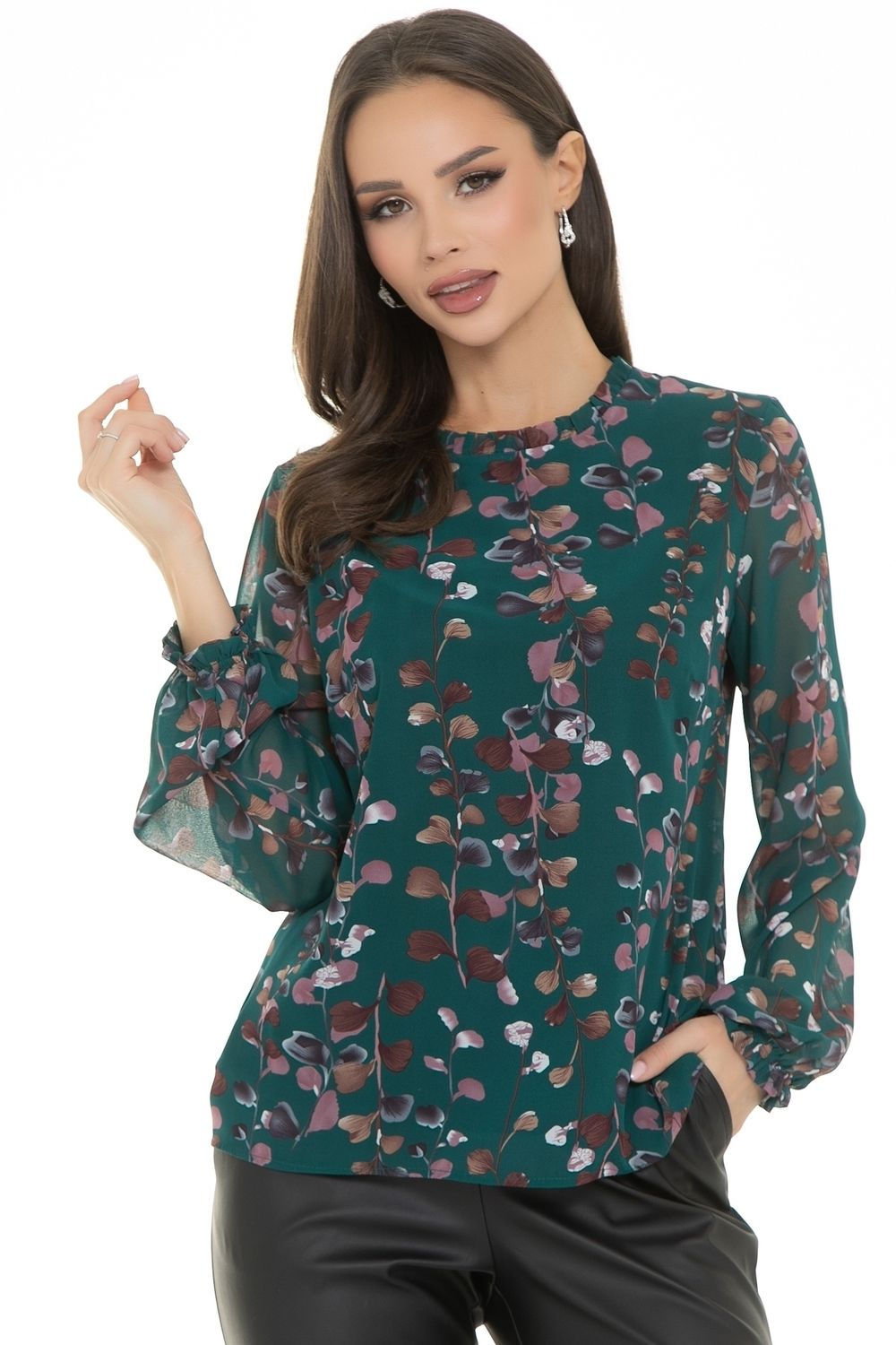 Блуза Волшебный шифон (грин) Diolche (Акция)