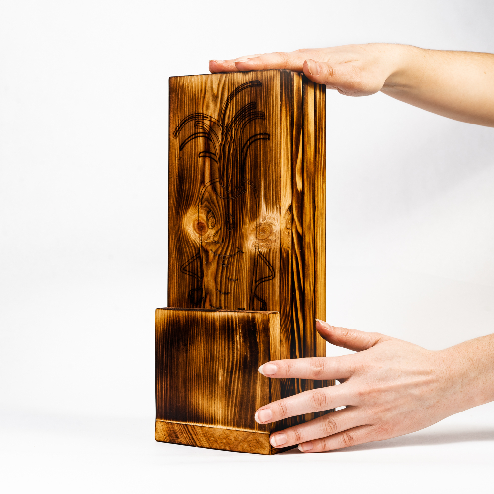 Деревянные разделочные доски 4 шт. на подставке из сибирского кедра RDN8
