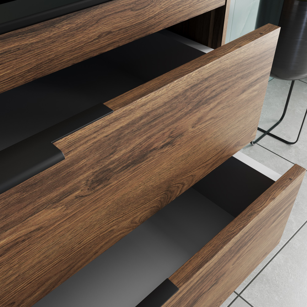 Тумба под раковину Vincea Chiara 2D 1000 подвесная, 2 выкатных ящика soft-close, С.Oak