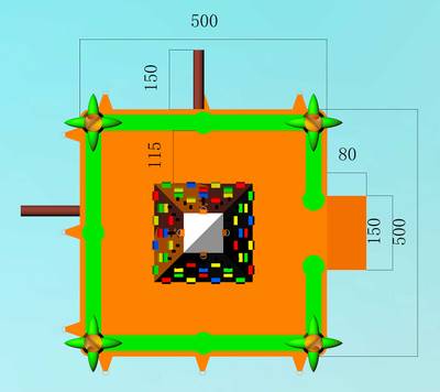 Батут-скалодром «К облакам» 5*5*4 м