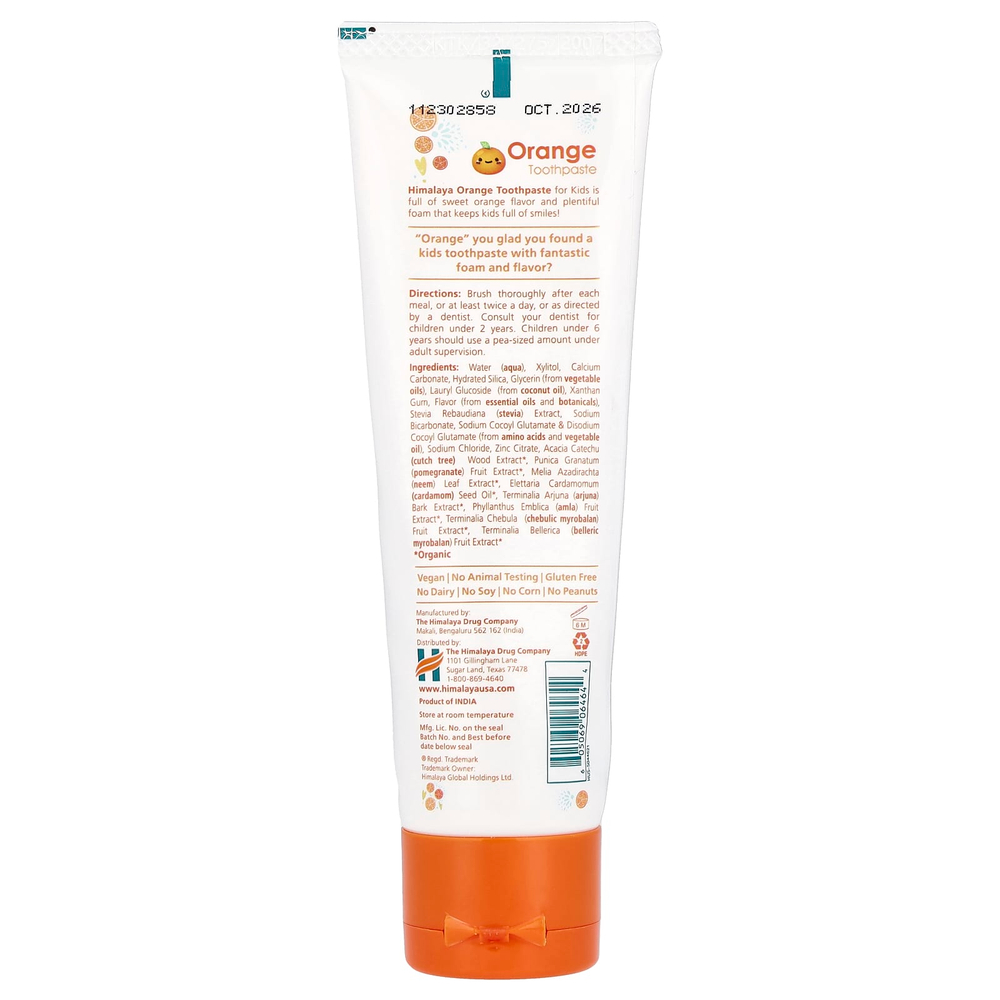 Himalaya, детская зубная паста с апельсином, 113 г (4,0 унции)
