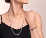 Колье-трансформер Coeur de Lion Crystal-Silver 5063/10-1817 цвет прозрачный