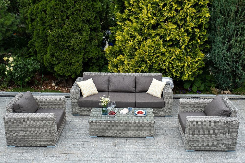 Боно, набор коричневый/соломенный/бежевый/графит, искусственный ротанг