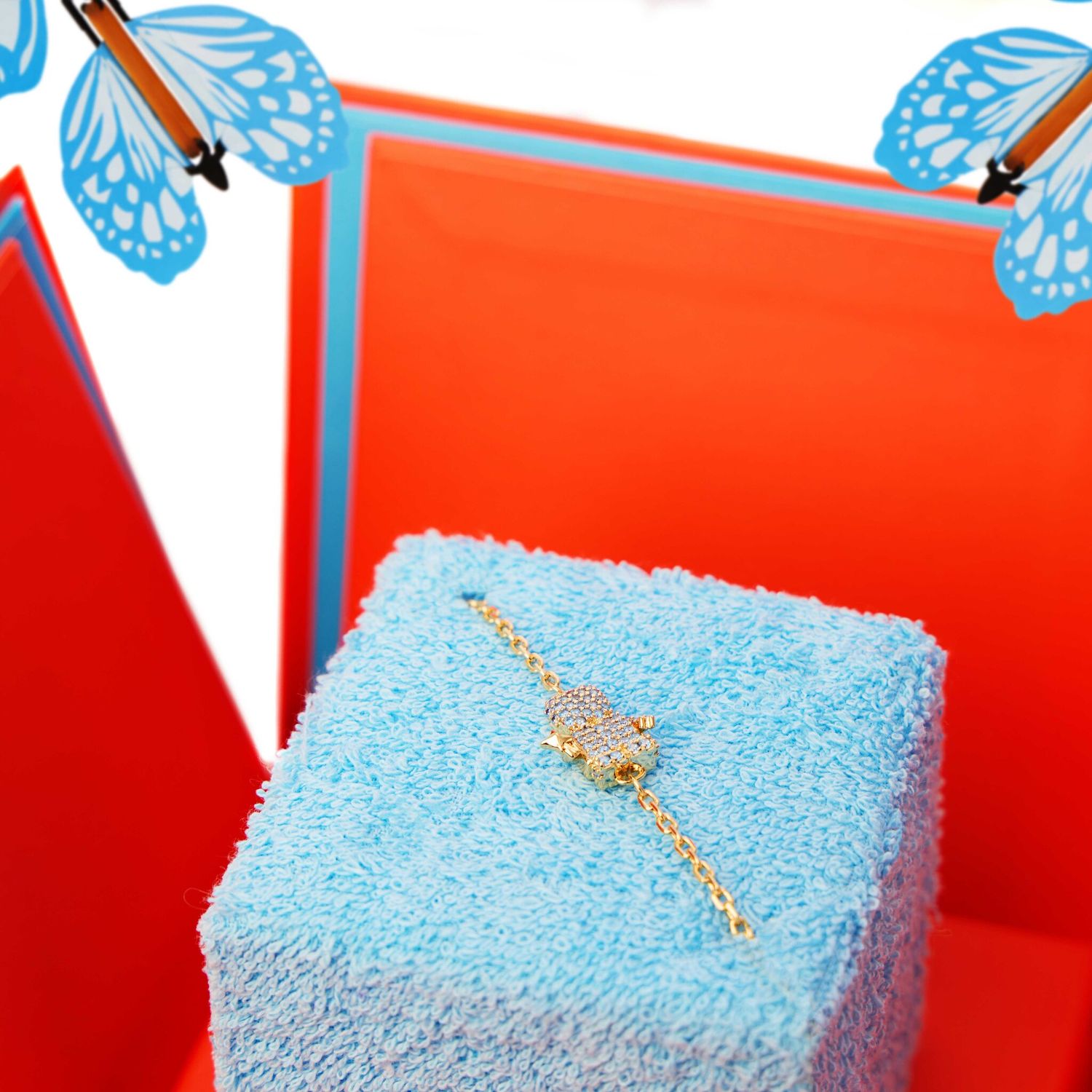 Подарочная упаковка Бабочка - Голубой