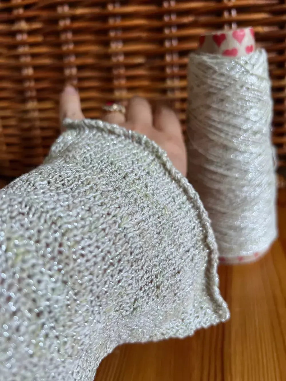 Пряжа для вязания Хлопок с люрексом