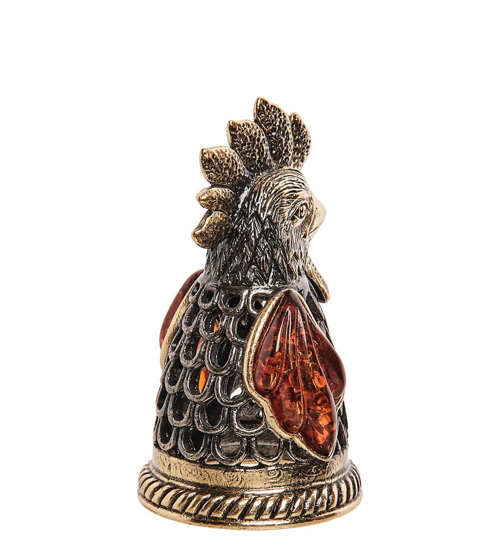 AM-2687 Колокольчик «Петушок» (латунь, янтарь)