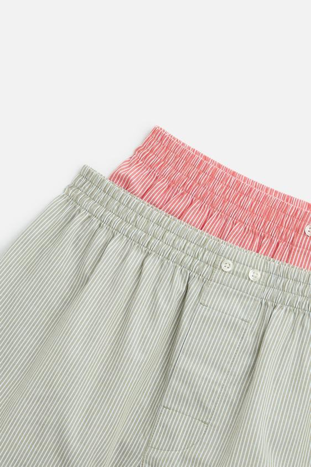 ZARA НАБОР ИЗ ДВУХ ТРУСОВ-БОКСЕРОВ ИЗ ПОПЛИНА В КОНТРАСТНУЮ ПОЛОСКУ, РАЗНОЦВЕТНЫЙ