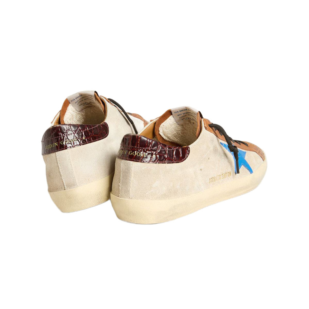 Кеды Golden Goose Superstar LTD Light Blue Star and Crocodile Heel Tab