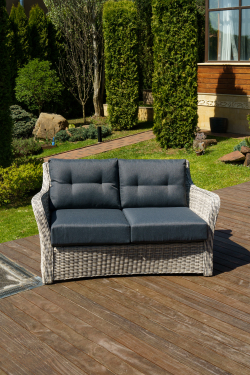 2-х местный диван из искусственного ротанга ВЕНЕЦИЯ (цвет: серый)