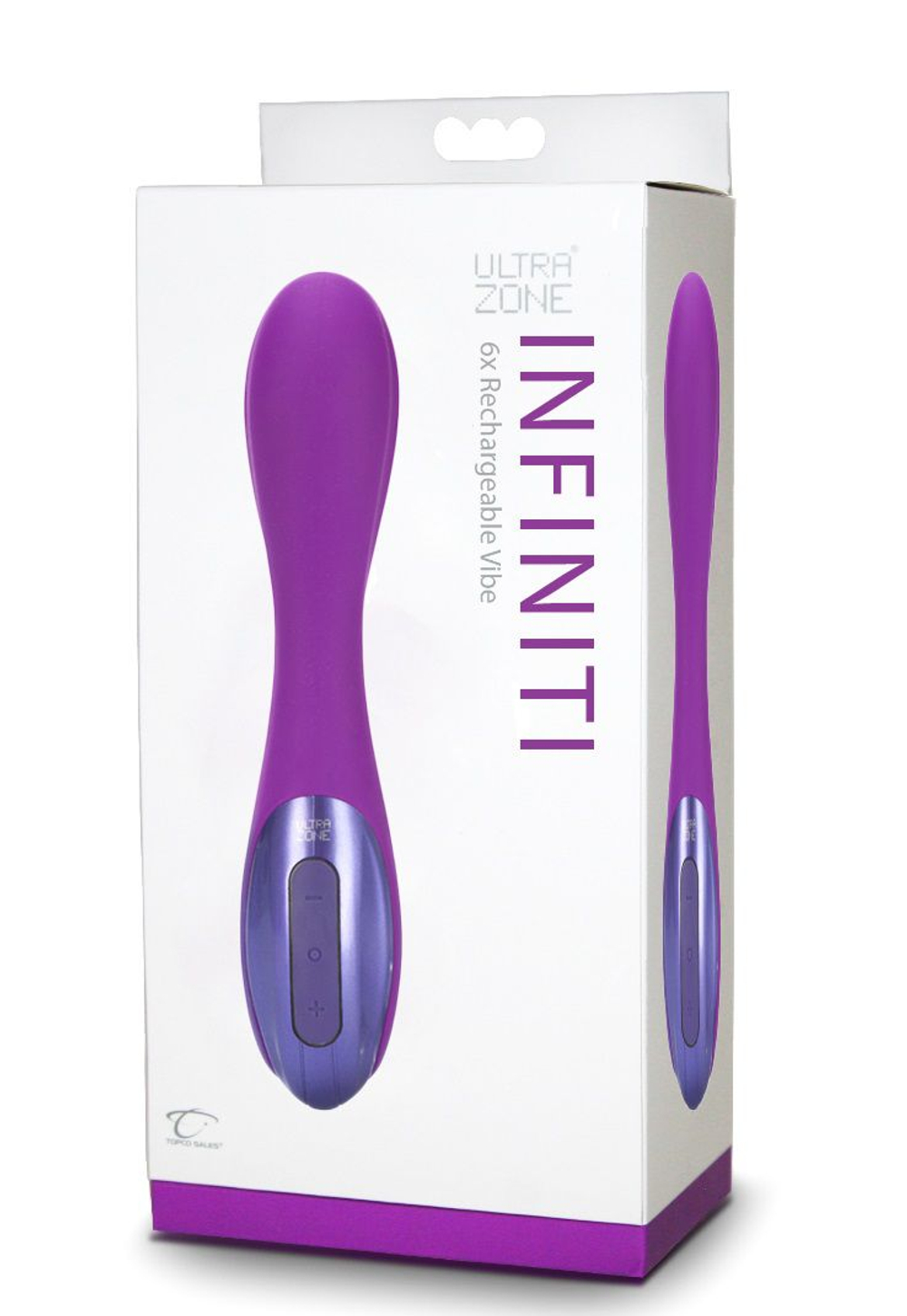 Фиолетовый перезаряжаемый вибромассажер Infinity 6x - 17,8 см. (Цвет: фиолетовый)