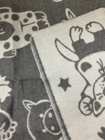 Одеяло х/б байк. детское арт.57-5ЕТОЖ разм.140*100 серый мультяшки