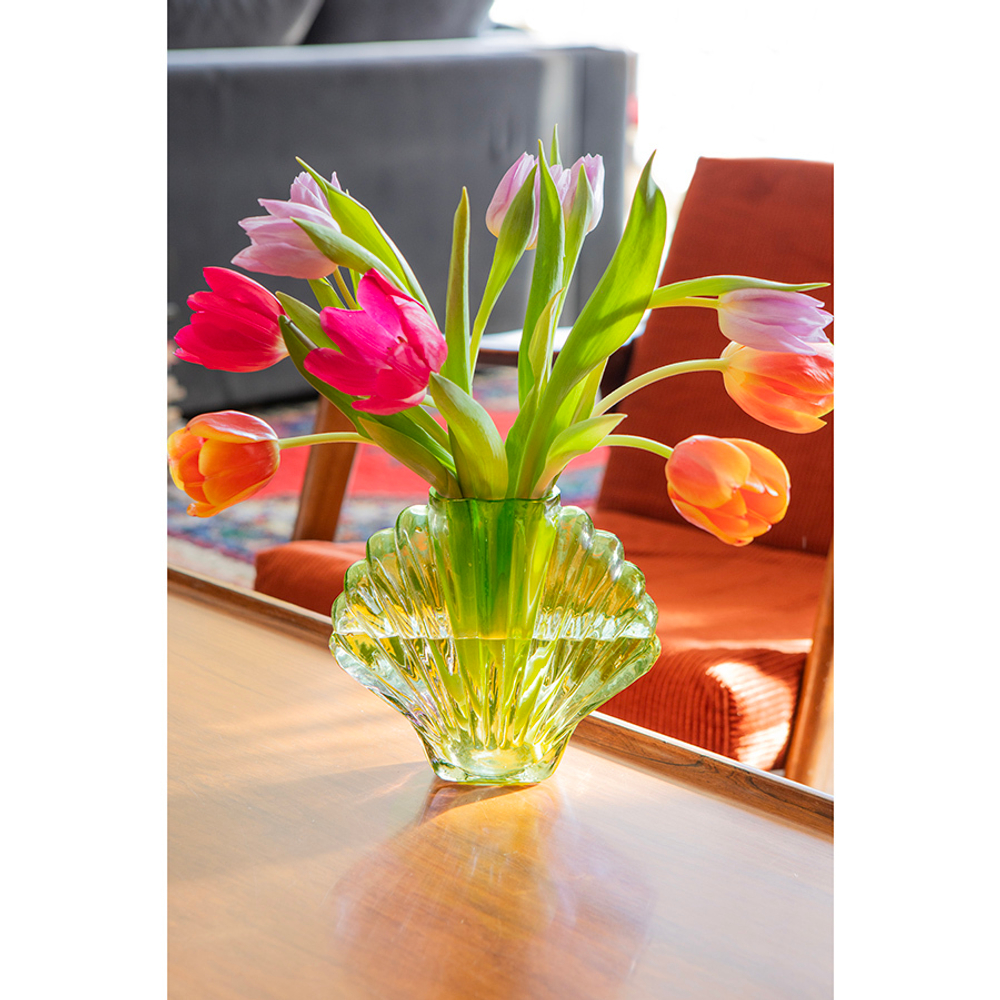 Ваза для цветов seashell, 18,5 см, зеленая