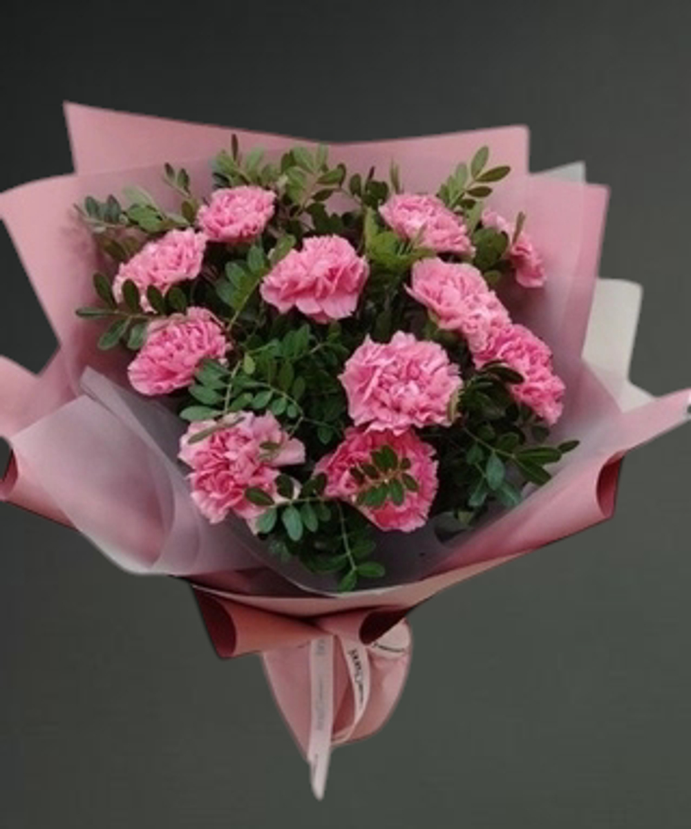 11 розовых диантусов