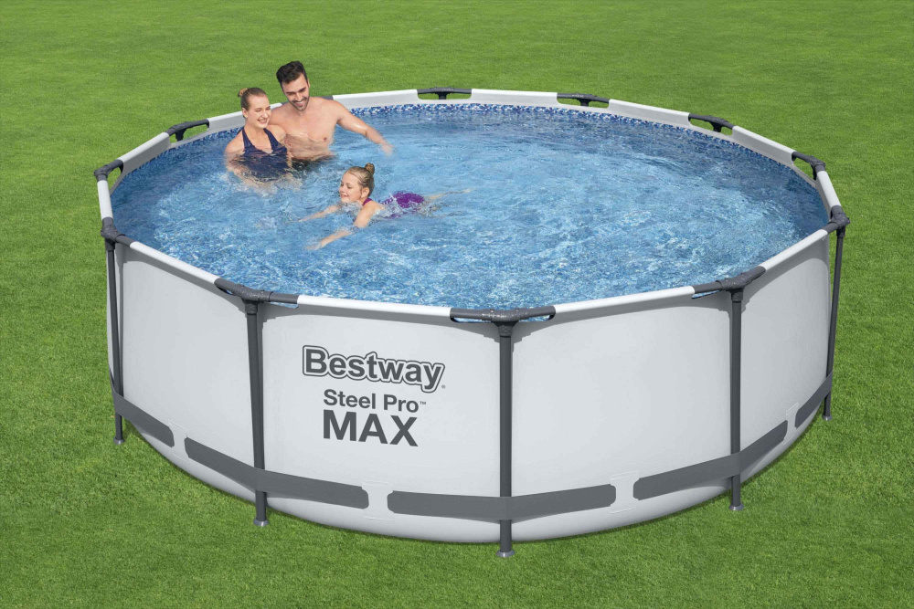 Каркасный бассейн Bestway 366х100 см + фильтр-насос 2006 л/ч, лестница (56418 BW)
