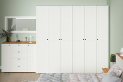 Шкаф для одежды Остин 13.336.02, Белый шагрень, Дуб золотой