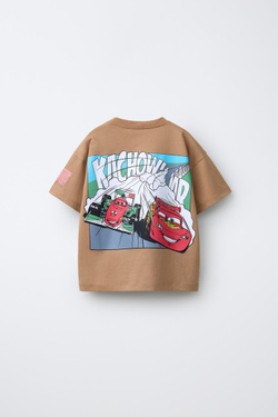 ZARA ФУТБОЛКА С ПРИНТОМ CARS © DISNEY, СВЕТЛО-КОРИЧНЕВЫЙ