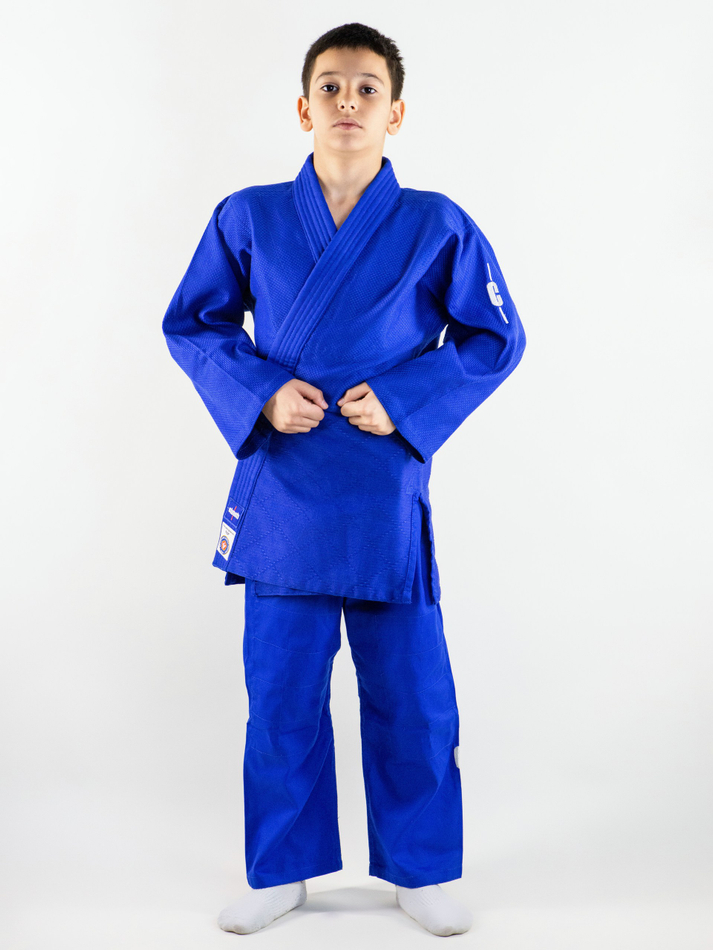 C333 Кимоно для дзюдо подростковое Clinch Judo Silver FDR синее