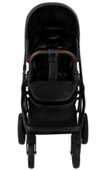 Детская коляска Roan Esso Кожа 2 в 1 ESSK/210/1 Black /Black/руч.Тем.коричневый