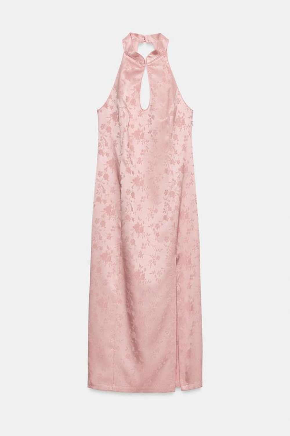 ZARA ЖАККАРДОВОЕ ПЛАТЬЕ МИДИ, РОЗОВЫЙ
