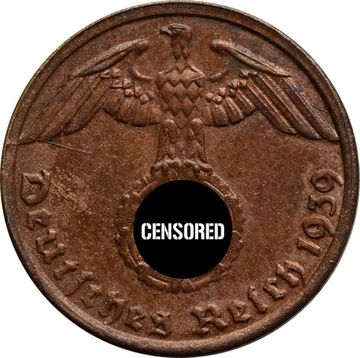 1 рейхспфенниг 1939 Германия (Третий рейх) "G"