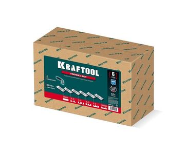 KRAFTOOL 280х115 мм, набор нержавеющих гребенок (6шт) со сменной 2к ручкой, в пластиковом кейсе (33268-H6)