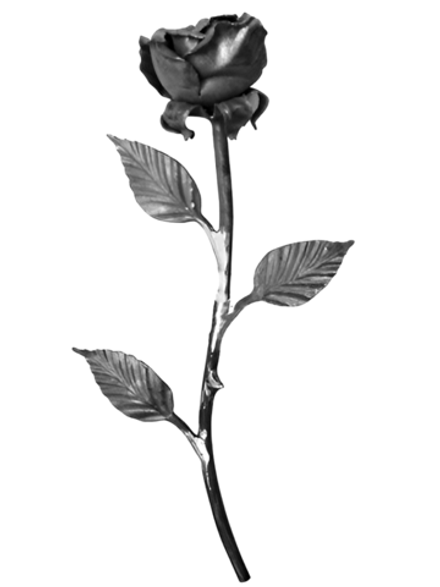 Кованый элемент "Роза" р-р: 350x140 мм,средняя, вес 0,365 кг.