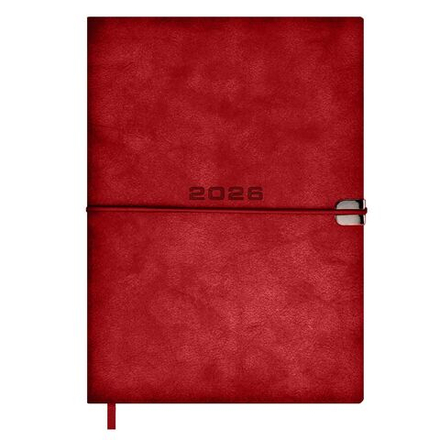 Ежедневник дат. 2026г А5 176л., кожзам, мягк.пер. "#Думай как миллиардер. Тиволи глосс красный"