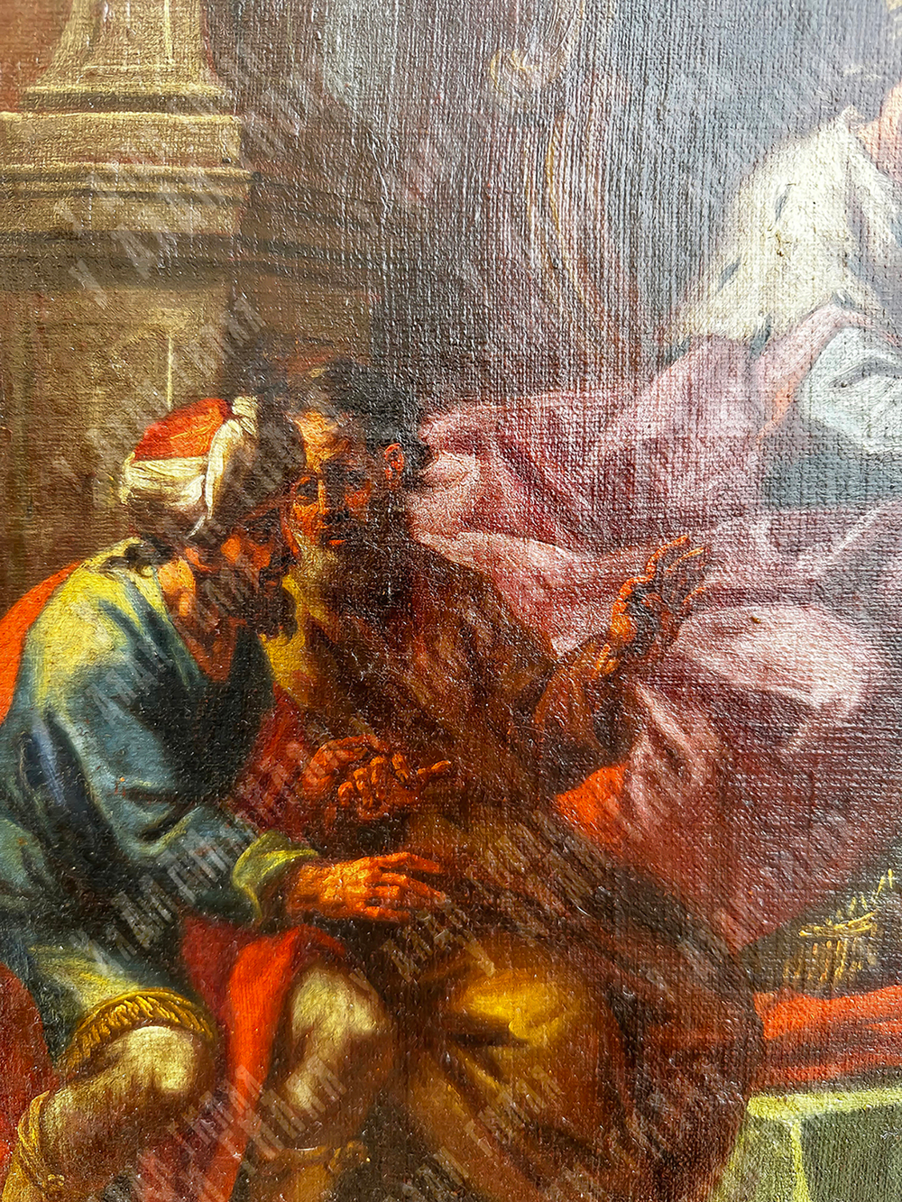 Школа старых мастеров. Царь Давид вручает письмо Урию. Испанская школа, XVIII в. Холст, масло.