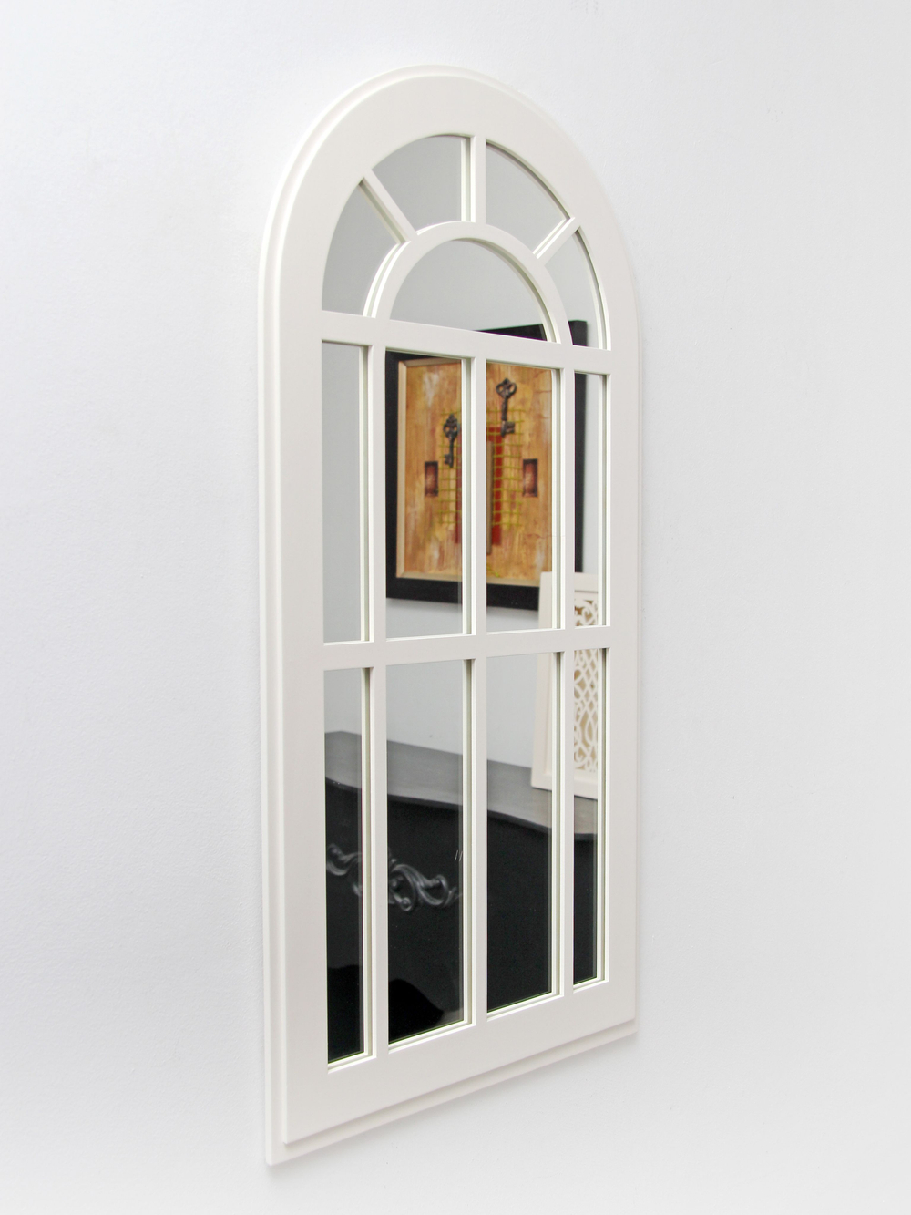 Зеркало на стену интерьерное в раме, фальш-окно "Окно-арка" 77*43 см Elenadecor