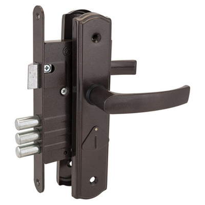 Замок Могилев врезной ЗВ 9-4-1-4.15 коричневый с ручками, сувальдн.