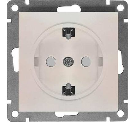 Розетка одноместная "UNIVersal" серия "Афина" с/з, с/у, з/ш, 16А, 220В, жемчуг (еврослот) (HU2331)