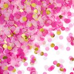 Конфетти купаж, Круг, фольга и тишью, Розовый микс, Металлик, 1 см, 50 г.