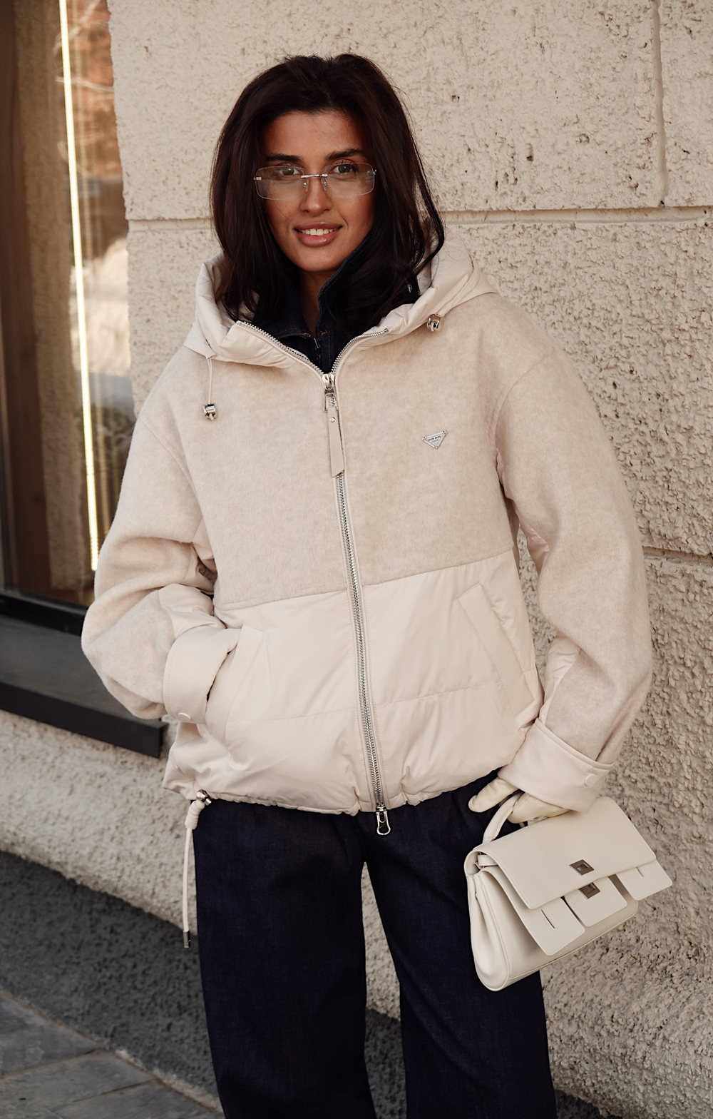 Куртка демисезонная комбинированная с шерстью