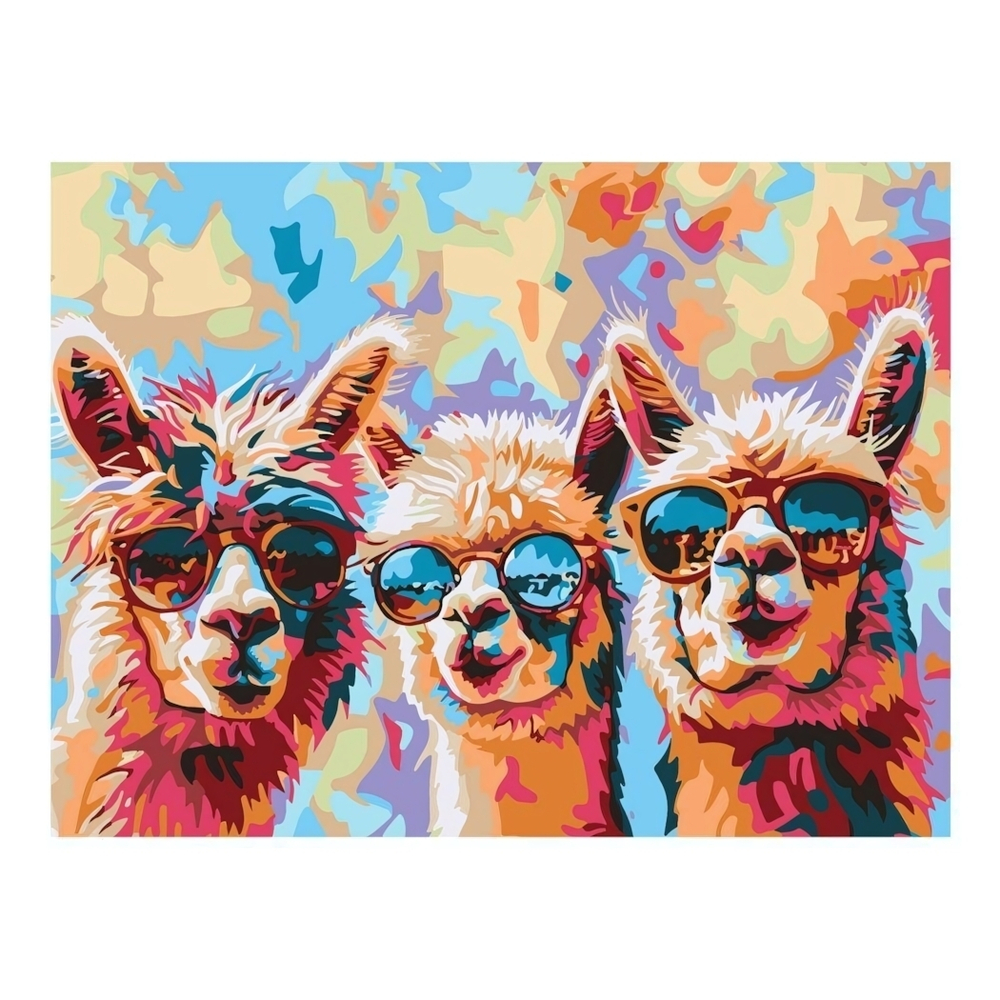 Картина по номерам 30*40см "Ламы" (на подрам.) (Lori)
