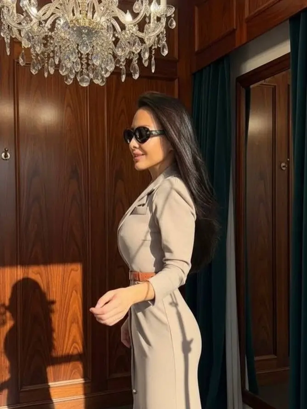 Платье "4 Seasons" с длинным рукавом, Бежевый