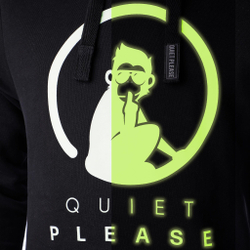Мужская кофта теннисная Quiet Please Glow In The Dark Logo Hoody Men - Black, White
