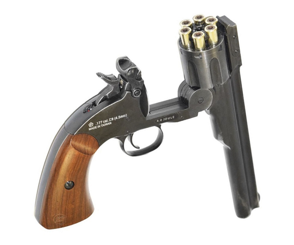 Пневматический револьвер ASG Schofield 6” (Schofield 1) Aging Black (пулевой)