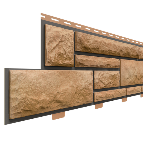 Фасадные панели (Цокольный Сайдинг) Доломит Премиум Миндаль