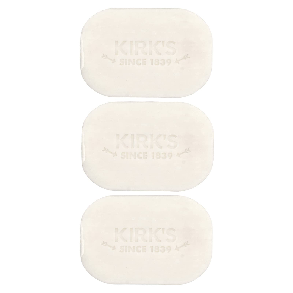 Kirk's, Кастильское мыло с кокосовым маслом премиального качества, с лавандой и ванилью, 3 шт. По 113 г (4 унции)