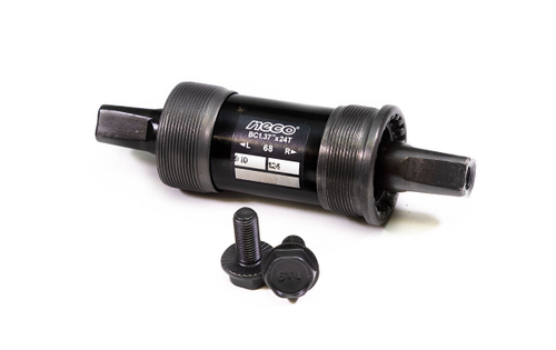 Каретка-картридж NECO, стальная, под стакан 68мм, квадратный вал, 115мм х1,37"х24, черная , индивидуальная упаковка