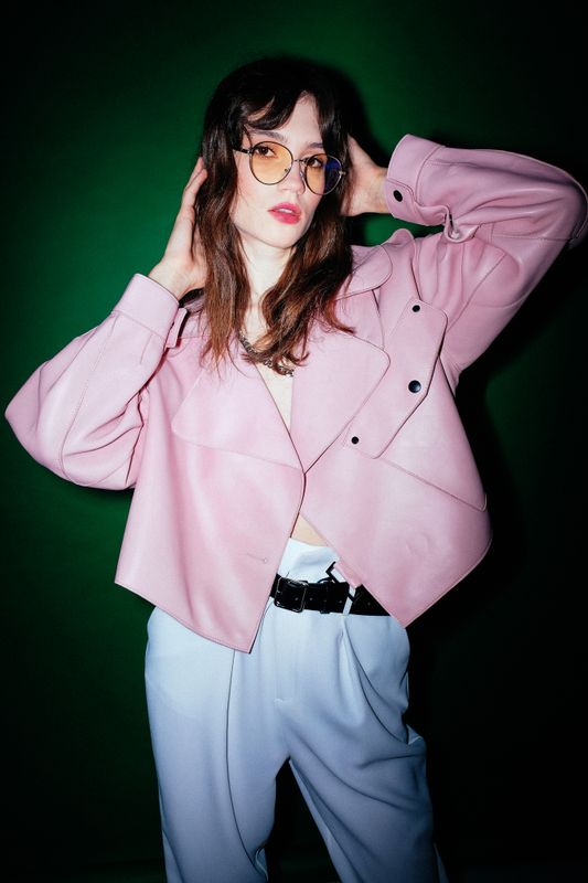 Куртка кожаная, на запах