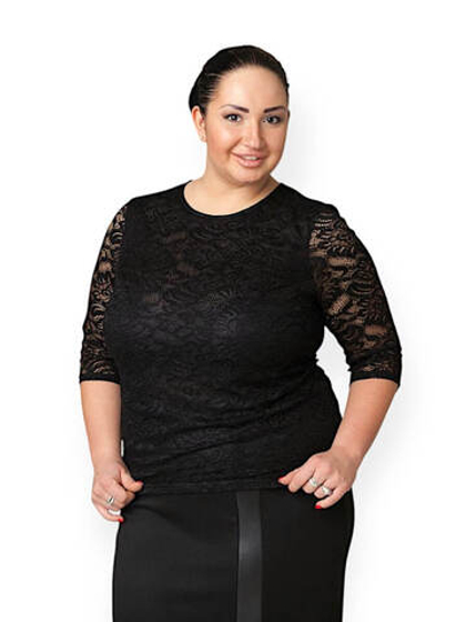 Кружевная блуза чёрная