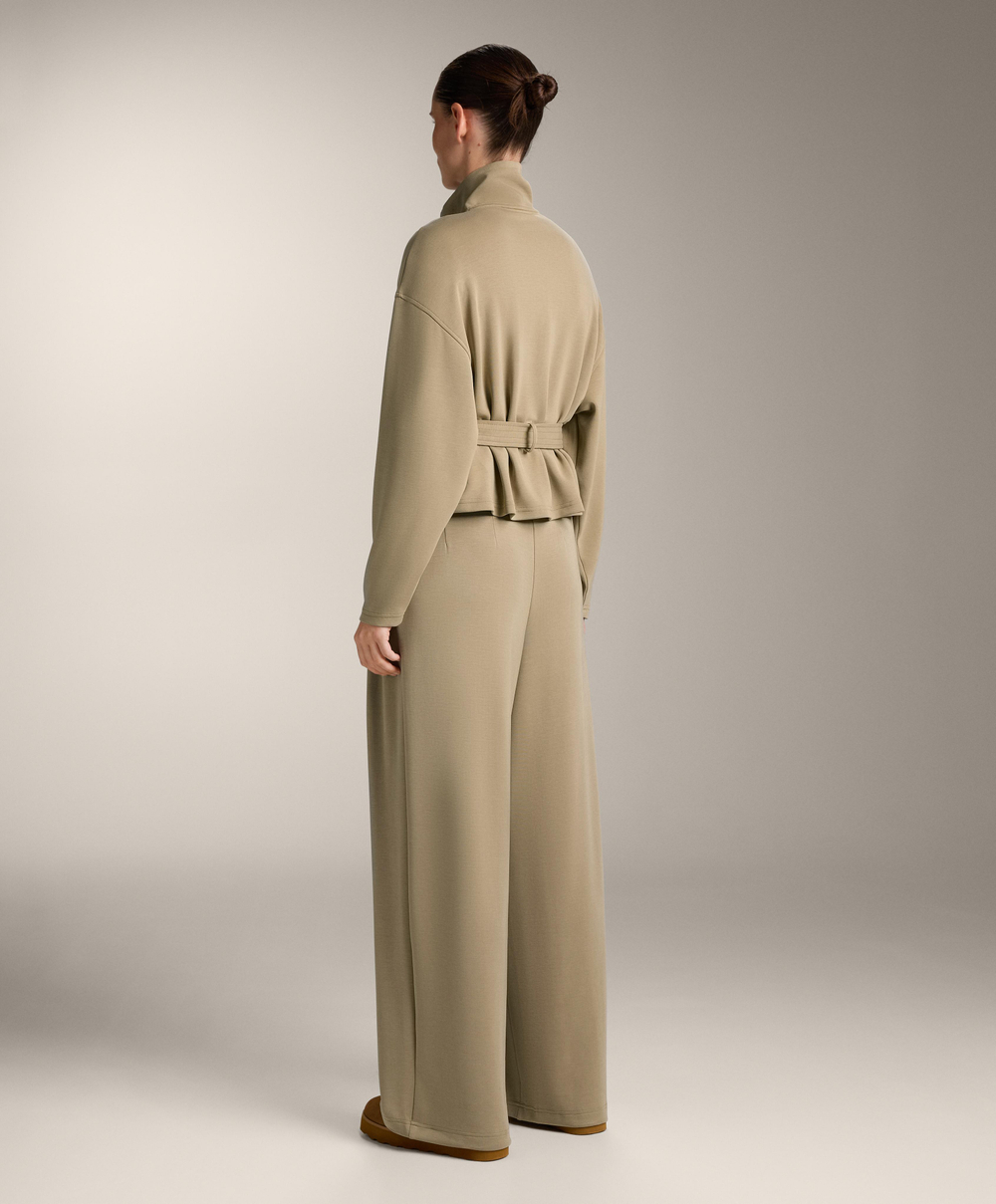 Oysho Куртка с ремнем из мягкой ткани с модалом, бежево-зеленый