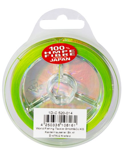 Леска плетёная WFT KG SLIGG LAZER SKIN G2 x8 Chartreuse 150 м, 0,14 мм