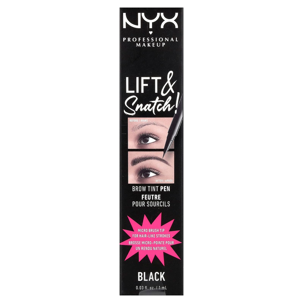 NYX Professional Makeup, Поднимите и бросьте! краска для бровей, оттенок 10 черный, 1 мл (0,03 жидк. унции)