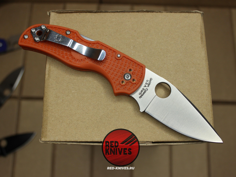 Нож Spyderco Native 5 LTW - оранжевая рукоять, светлый клинок RK/498
