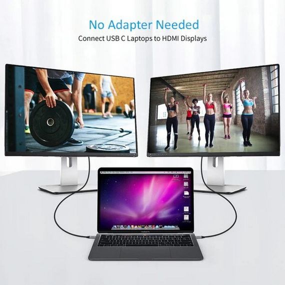 Кабель Choetech USB Type-C - HDMI Cable 1.8 м 4K 60Hz (CH0021-BK) Black / Черный