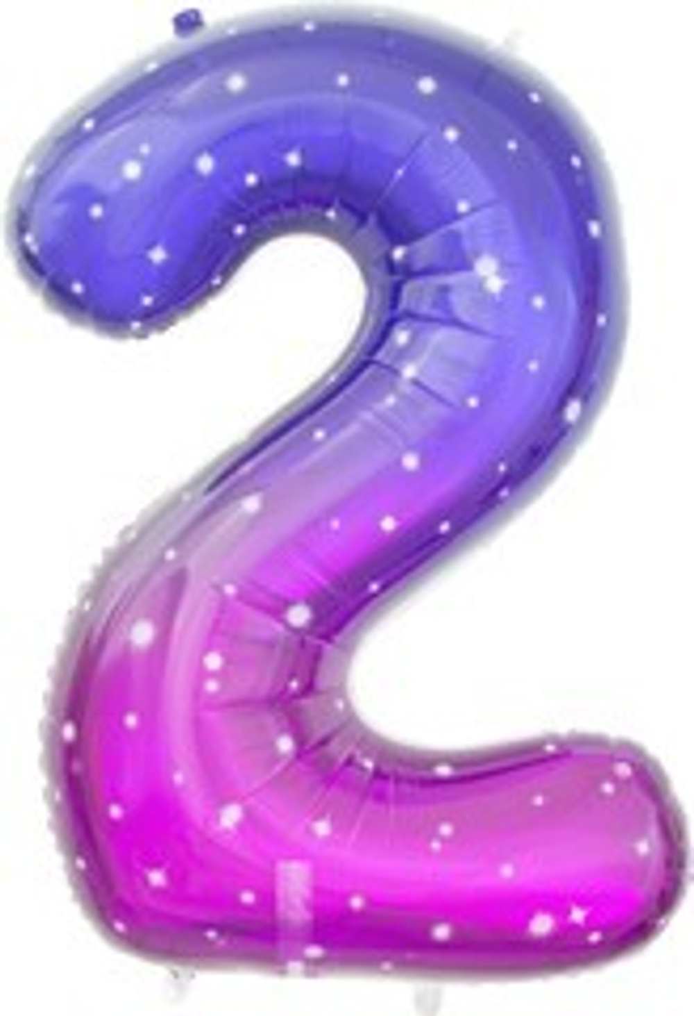 К Цифра 2 Сияющий космос Сиреневый Градиент 85 см.